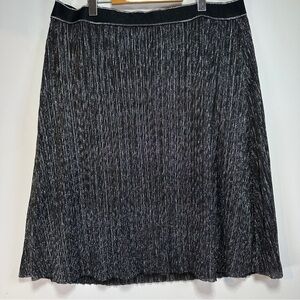 Penningtons | Shimmer Black Plissé Pleated Skirt | XXL